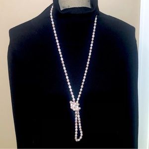 48” Two Color Pastel Pink & Ivory Cultured Pearl Necklace